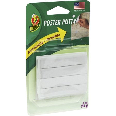 Duck Brand Mounting Putty, Removable, 56G, 4/PK, White, PK4 DUCPTY2
